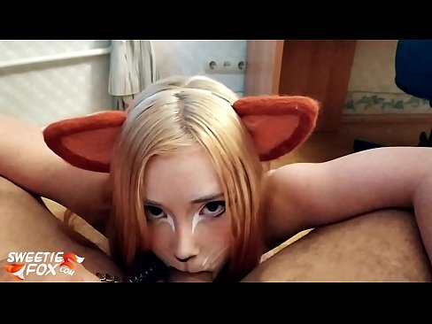 ❤️ Kitsune waxay liqaysaa dick oo afkeeda ku dhufatey ☑  Galmada dabada